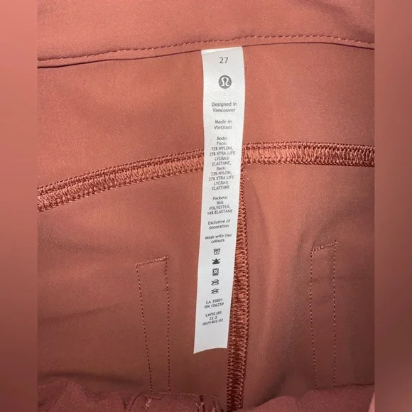 Lululemon City Sleek Slim-Fit 5 Pocket High-Rise Pant Ancient Copper Size 27 - Picture 8 of 10